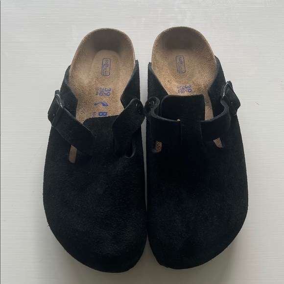 Birkenstock Boston Clog Black Suede Size 39 - Picture 2 of 7